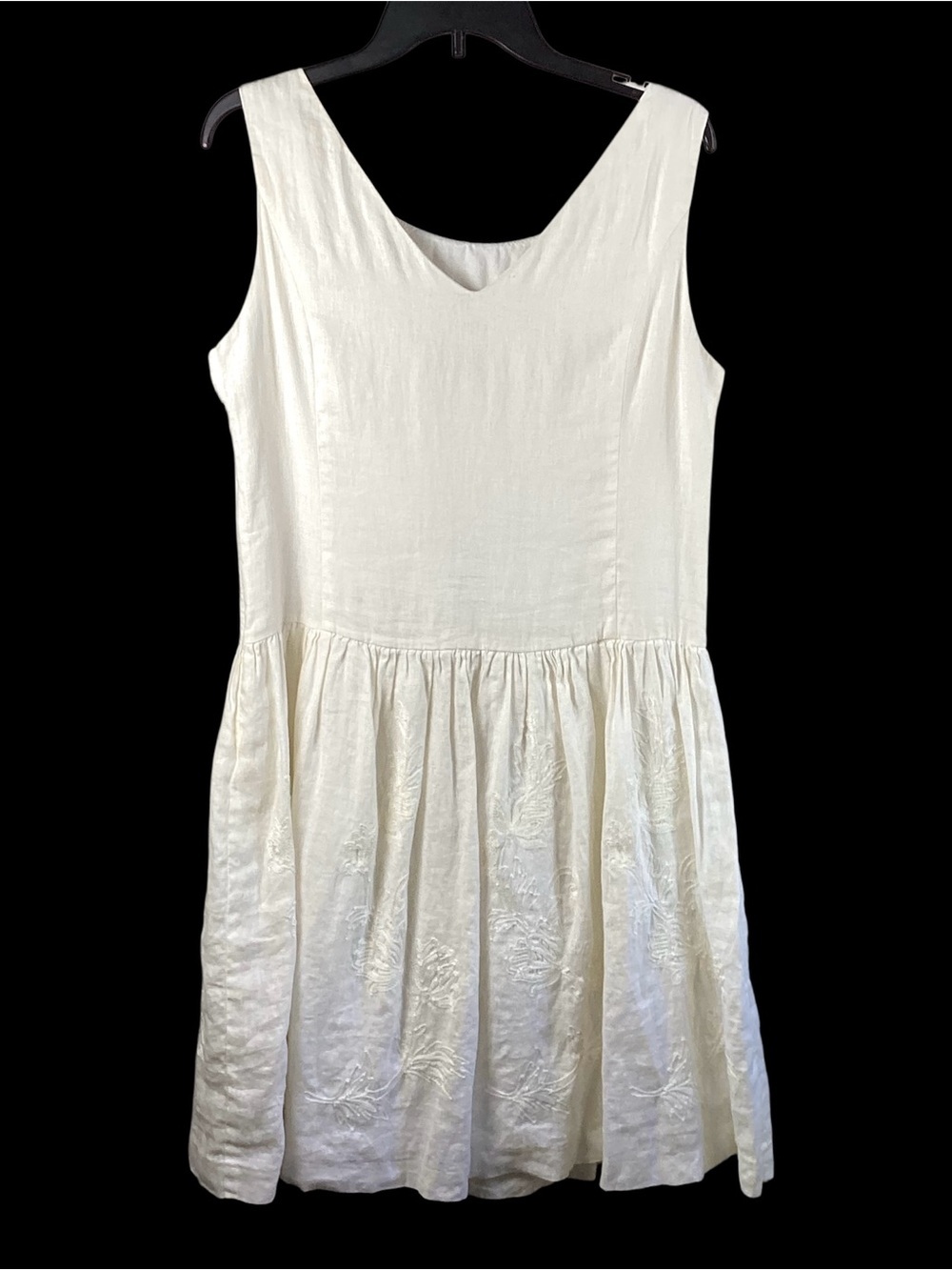 Sundance Cream Sleeveless Gathered Skirt Dress